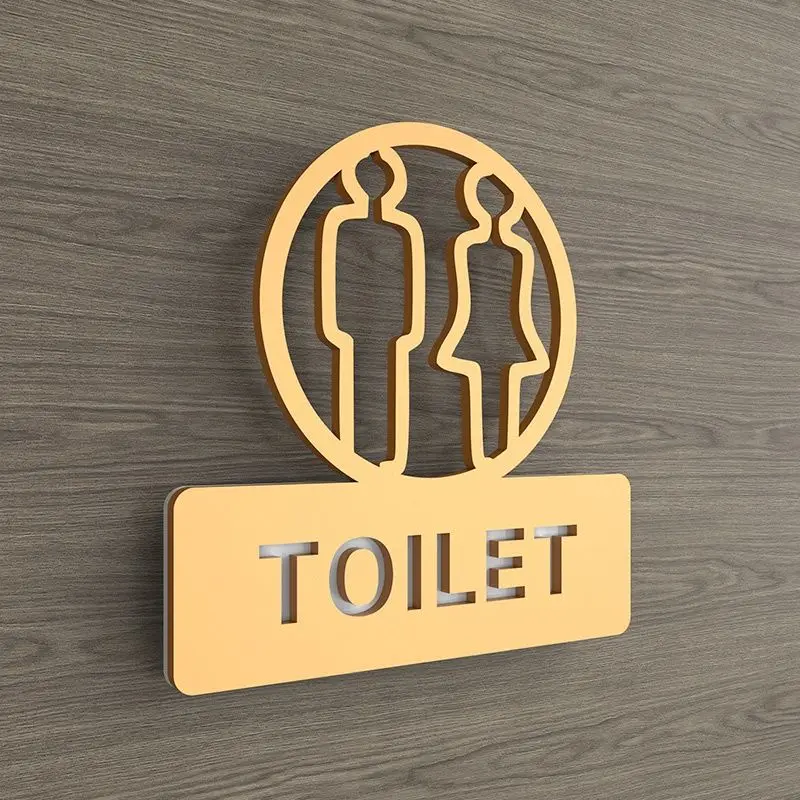 

Acrylic Creative Modern Toilet Sign Bathroom Logo Washroom WC Door Plates Women Men Symbol for Public Office Hotel Restaurant