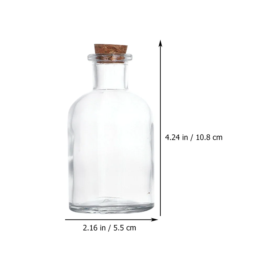 

4Pcs High-Grade Glass Bottle Wishing Bottles Sub Bottle Laboratory Sample Storage Holder Multifunctional Gift Display Bottles