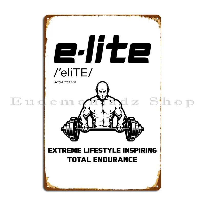 Elite Fitness Powerlifting Crossfit Bodybuilding Motivation Metal Sign Iron Wall Decor Cinema Mural Club Tin Sign Poster