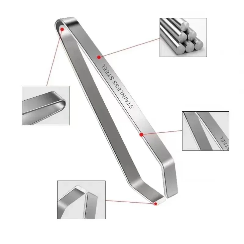 Tweezers Fish Thorn Pig Hair Removal Tools Stainless Steel Pliers Flat Mouth Diagonal Kitchen Food Tools Seafood Clip Tools