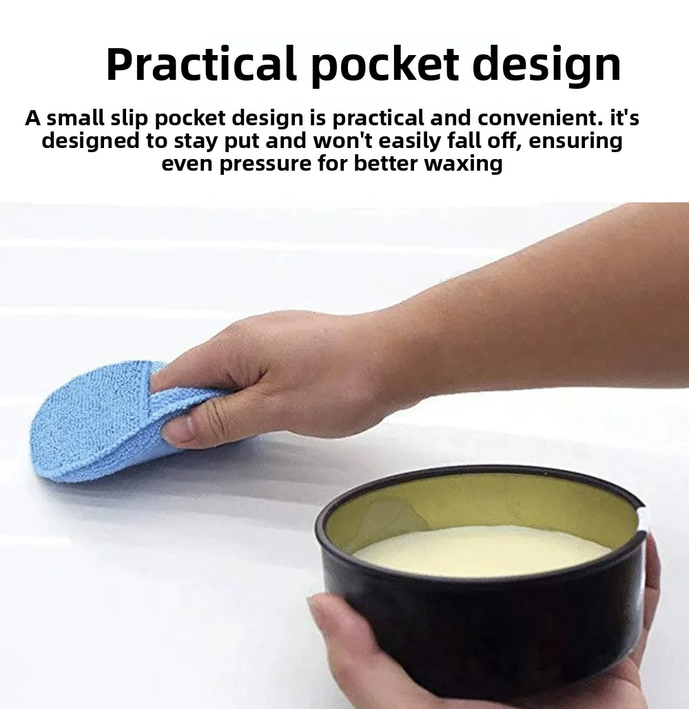 1/20pcs Car Detailing Applicator Pads Car Care Waxing Polish Sponge Soft Microfiber Round Pocket Foam Sponges Car Cleaning Tools