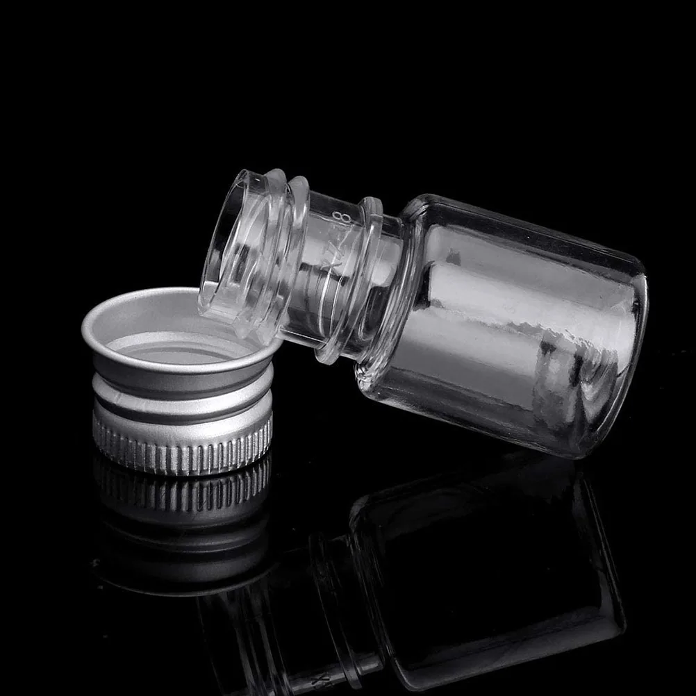 

5pcs Mini Empty Plastic Bottles Transparent PET Material Screw Cap Aluminum Lid Leak Proof Portable Travel Size