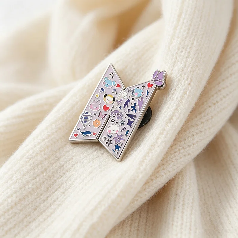 Trend Cute Cartoon Graffiti Butterfly Enamel Brooch Colorful Drip Oil Lapel Pin Fashion Clothing Decorative Badge Gift for Girls