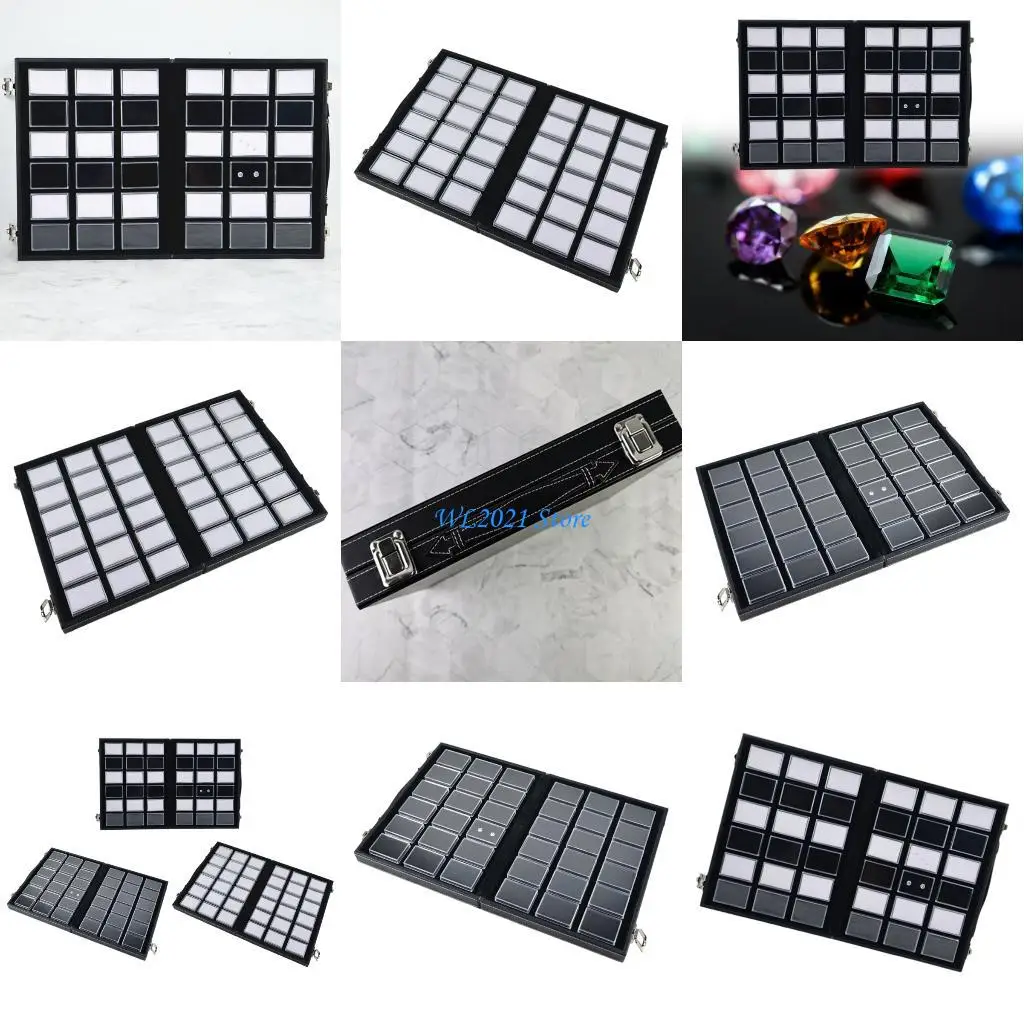 

G5GC Прозрачный прямоугольный футляр для ювелирных изделий с удобной кожаной ручкой для переноски