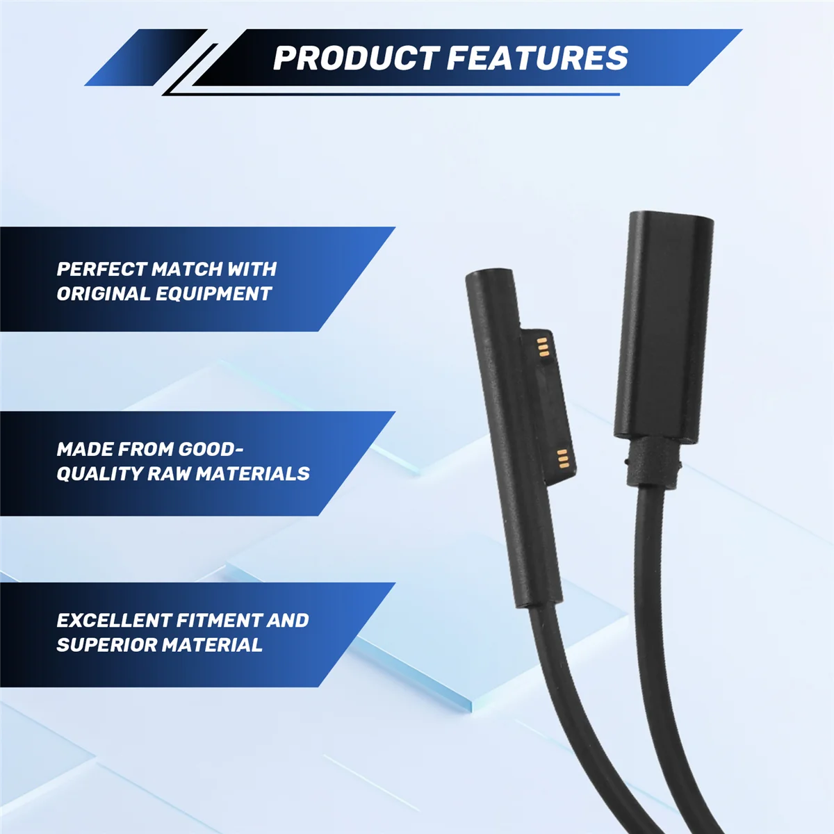

A94U For SURFACE Connect to USB-C Charging Cable Compatible for SURFACE Pro7 Go2 Pro6 5/4/3 Laptop1/2/3 & for SURFACE Book