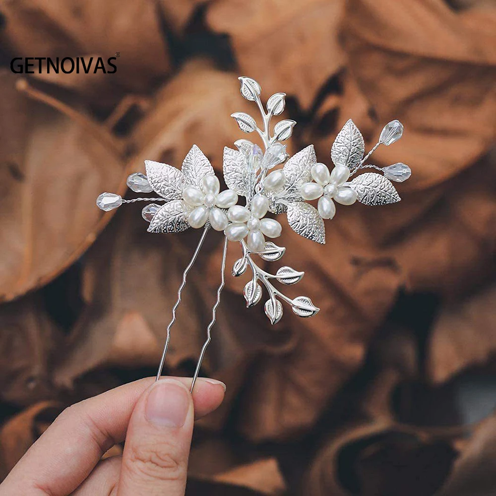 Peines de pelo de boda en forma de U, pinzas para el cabello de perlas, accesorios para la cabeza, adornos de joyería, tocado nupcial, herramientas