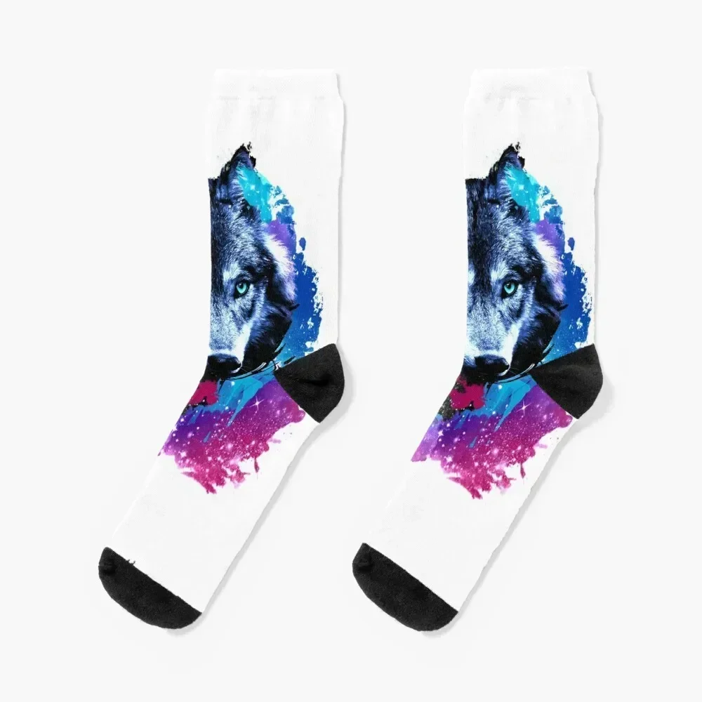 Galaxy Wolf Socks FASHION essential Run retro Men's Socks Luxury Women's