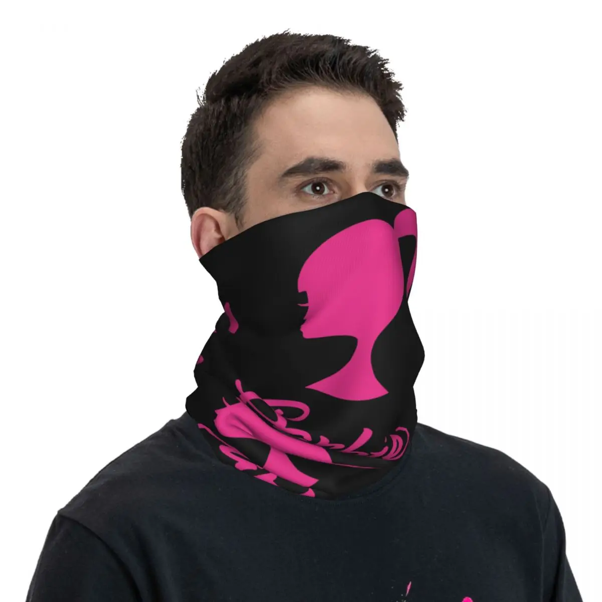 Aangepaste Barbie Logo Bandana nekbeschermer voor wandelen hardlopen dames heren wikkelsjaal meisje bivakmuts warmer