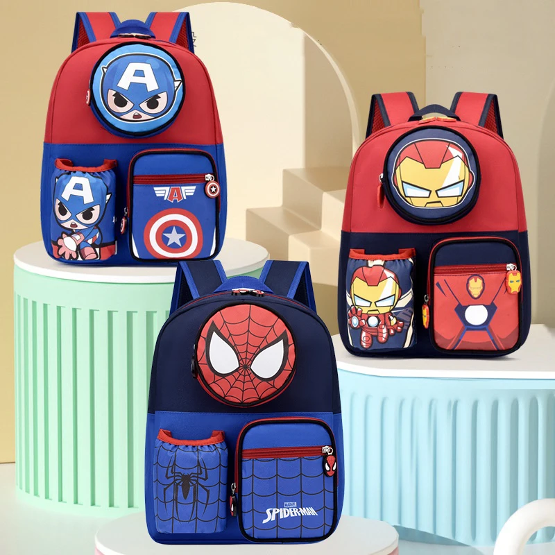 Marvel Spider-Man Backpack for Students Spider Man Design Kindergarten Kids School Bag Teenagers Breathable Travel Knapsack Gift