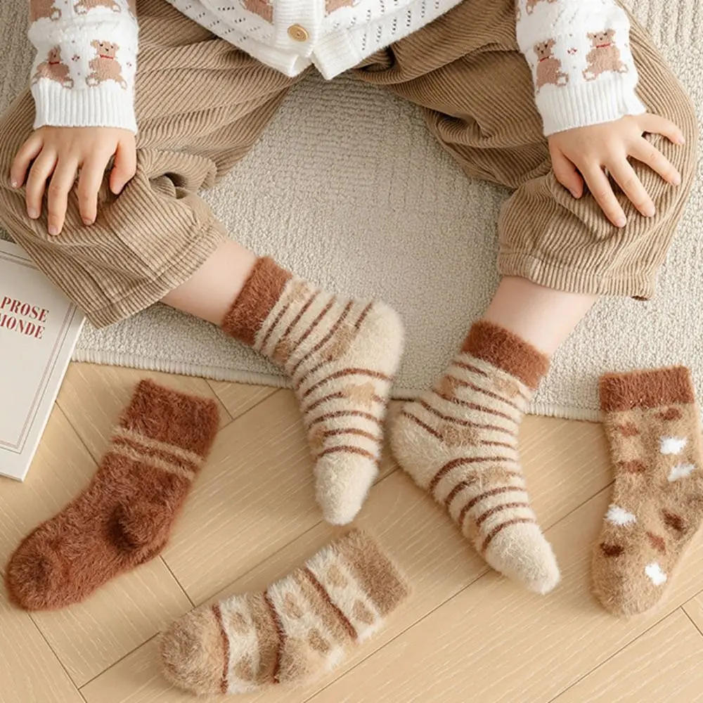 

Stripe Thickening Children Socks Heart Pattern Korean Style Kids Home Sleep Socks Coffee Baby Hosiery Infant Socks Toddler