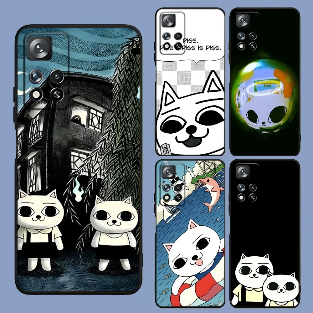

N-Nekojiru Cat Cute Phone Case For Samsung Galaxy A13,A21s,A22,A31,A32,A52,A53,A71,A80,A91 Soft Black Cover