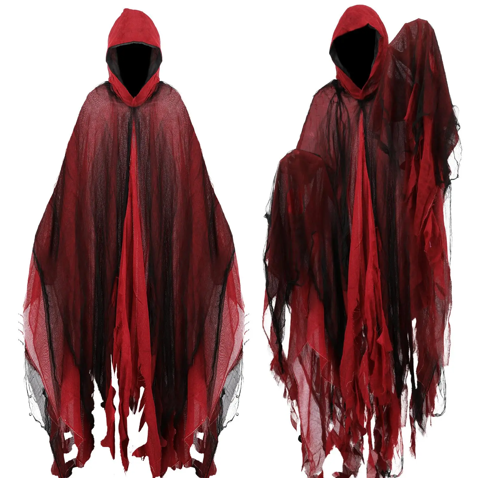 

Adults Grim Reaper Hooded Cloak Vintage Horror Ghost Costume Halloween Carnival Medieval Theme Party Cosplay Dress Up Men Women