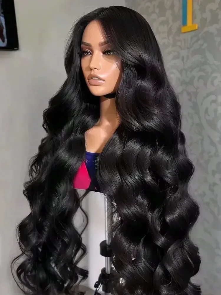 250% Плотность 42 дюйма 13x4 Объемная волна Парики фронта шнурка Человеческие волосы Предварительно выщипанные 13x6 Фронтальные парики Человеческие волосы HD Парик фронтальной волны