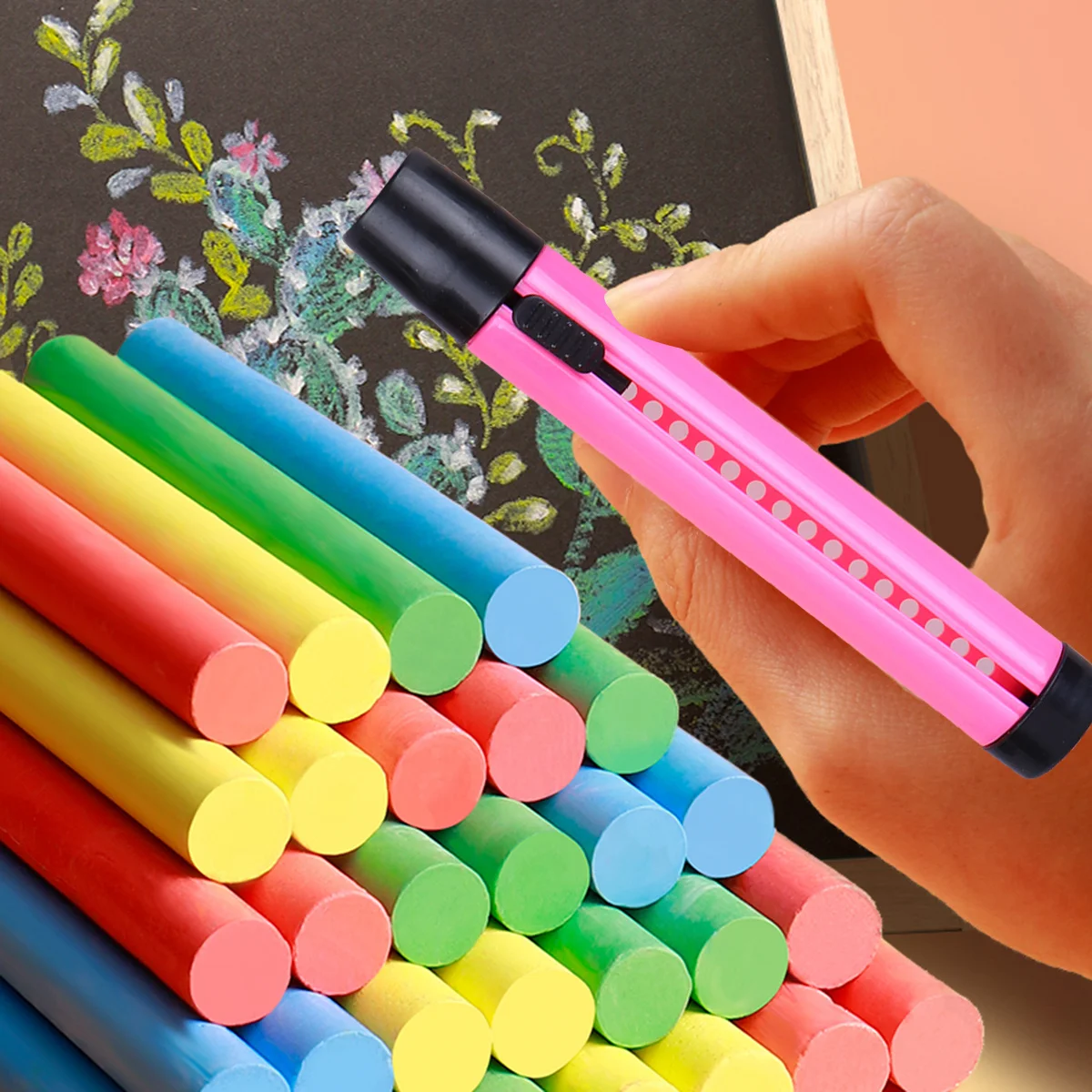 6 pezzi di supporto colorato eco-clip per insegnare il supporto per bambini clip in plastica set di stoccaggio per gesso gesso per bambini