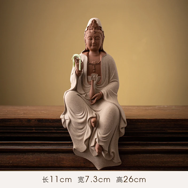 Cross-Border Ceramic Guanyin Bodhisattva Ornaments, Home Buddha Statue Decorations, Backflow Incense, Entrance Hall Shop Housewa