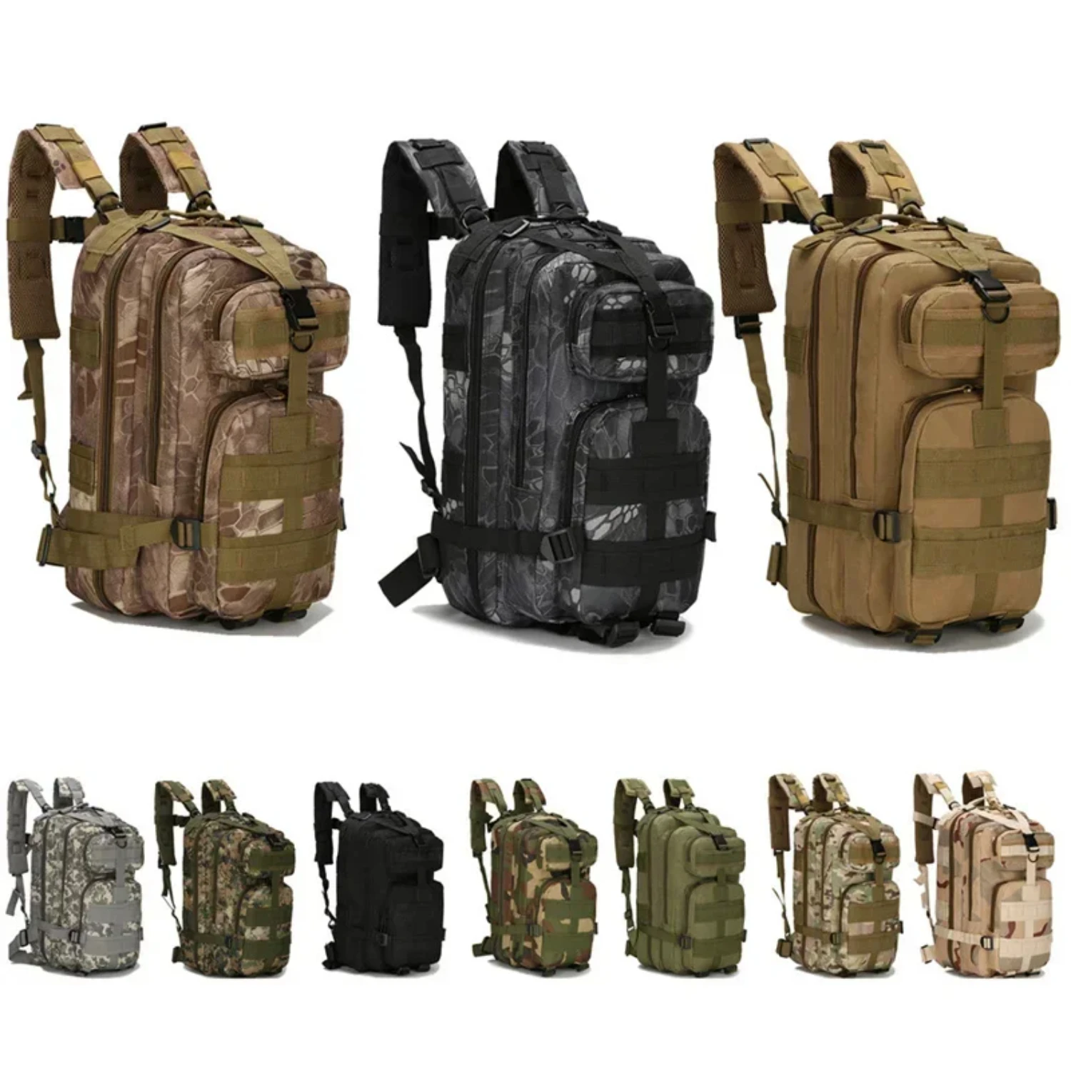

Durable Big Capacity Backpack Travel Outdoor Sports Climbing Trekking Fishing Hunting Camo Bags Hiking Sports 3P Train
