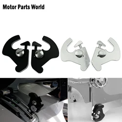 Abnehmbare Rotary Sissy Bar Gepäck Racks Latch Verriegelungen Clips Schwarz/Chrom Für Harley Touring Electra Glide Road Street Glide