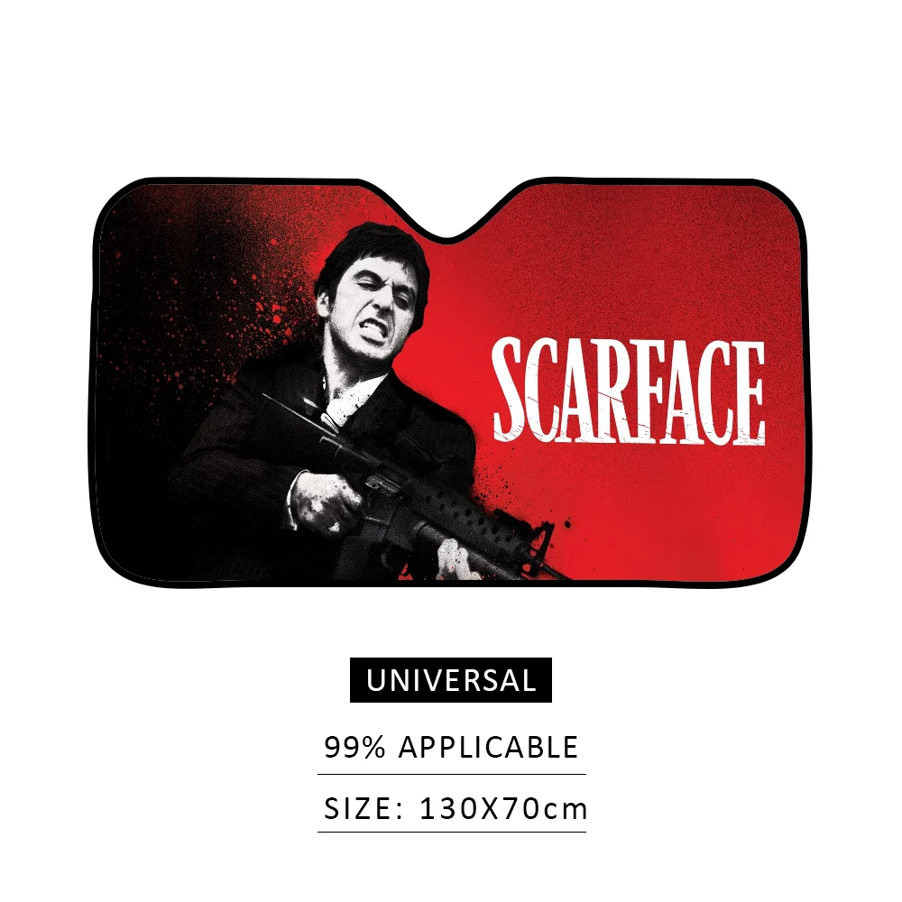 S-Scarface مظلة السيارات الستائر العازلة للحرارة الألومنيوم Film قابلة لإعادة الاستخدام شفط كأس كتل الأشعة فوق البنفسجية سيارة الشمس قناع حامي #4