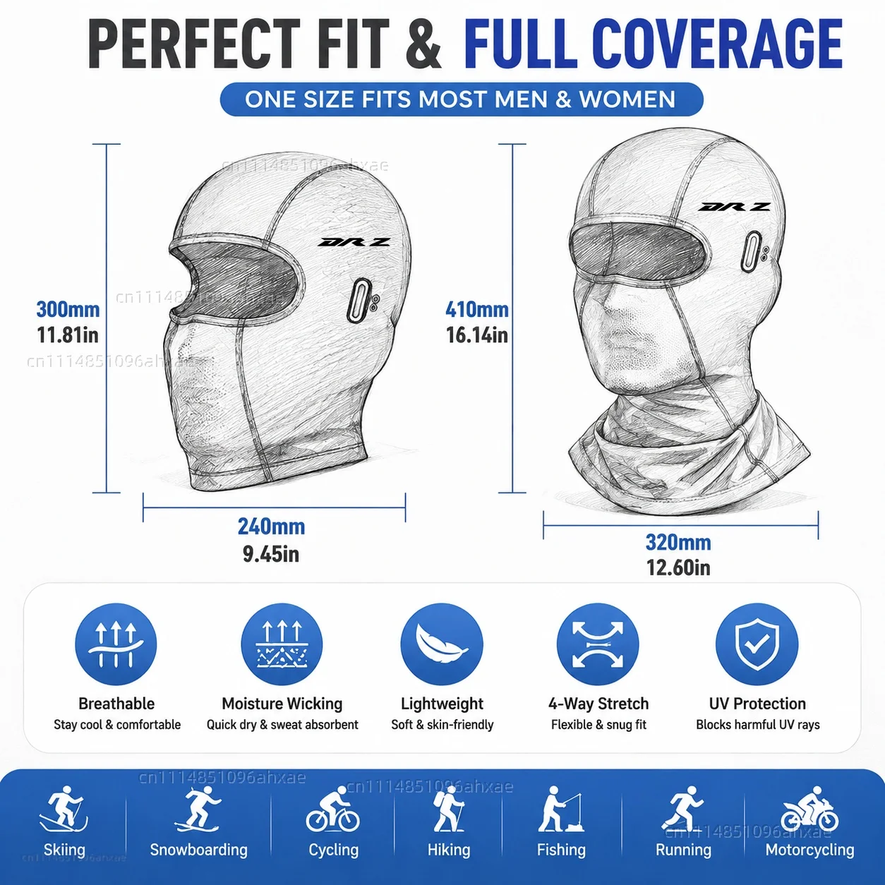 For Suzuki Drz 400 drz400e DRZ400 Drz400s Motorcycle Balaclava Summer Glasses Face Breathable Hole Winter Warm breathable view 2