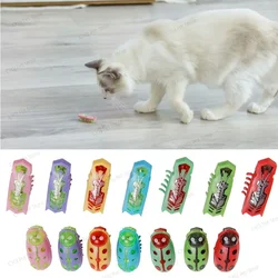 Funny Electric Bugs Catnip Toy Automatic Tunnel Mini Robot Bug Vibration Insect Toys For Cats Battery Operated Cockroach Ladybug