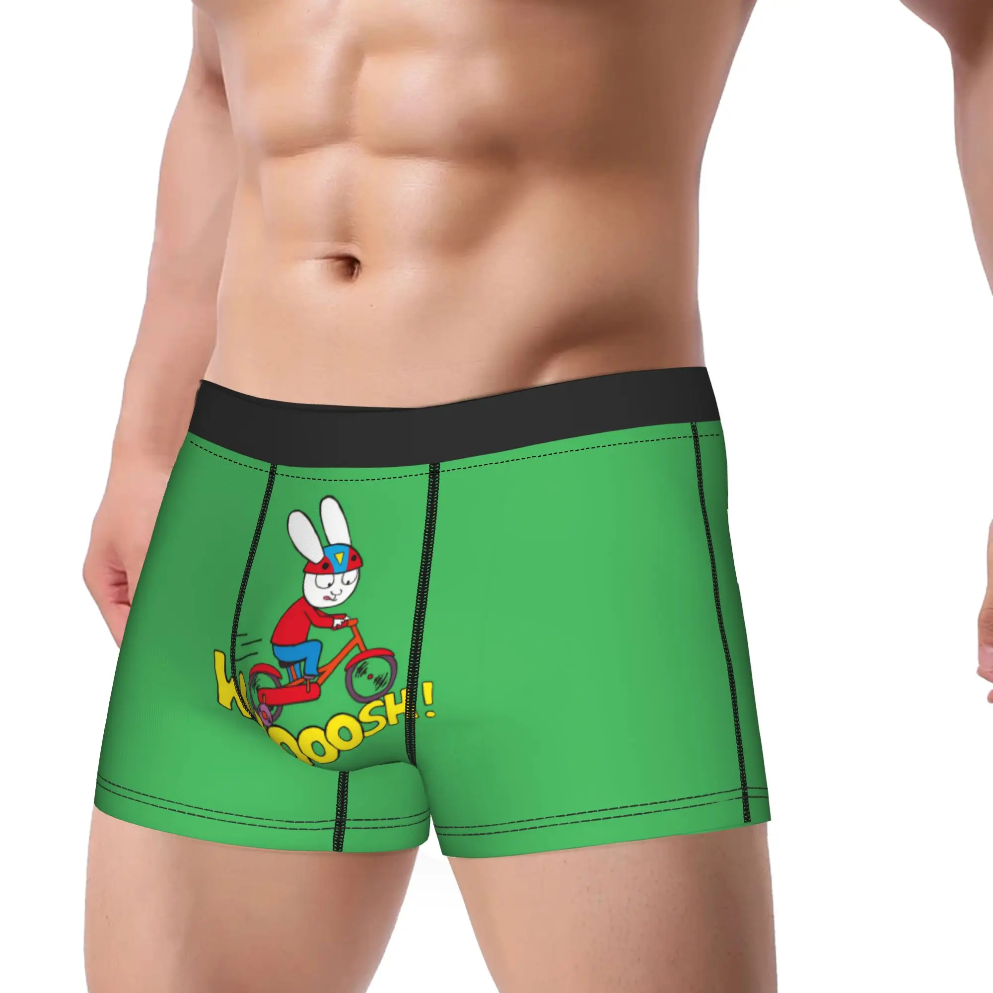 Men Simons Rabbit Boxer Briefs Shorts Panties Polyester Underwear French Cartoon Male Sexy S-XXL Underpants