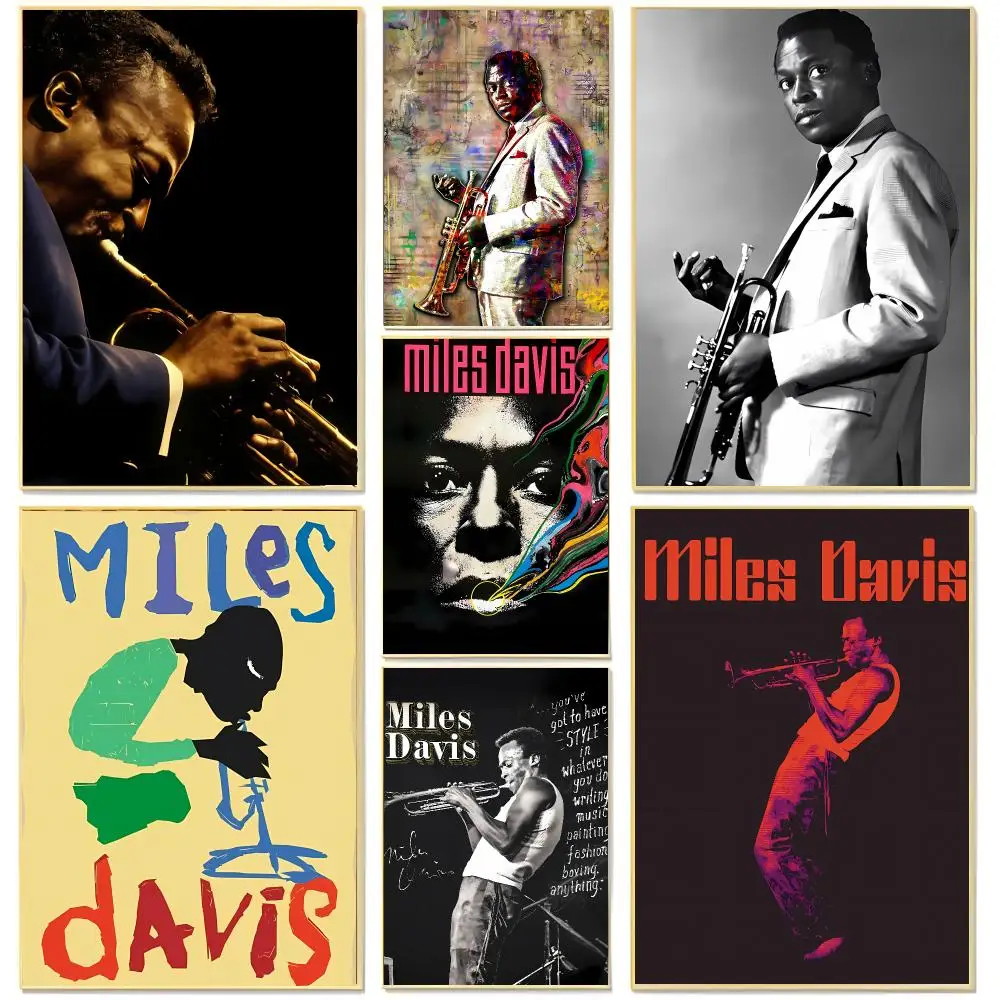 Classic Jazz Vintage M-Miles Davis Poster Living Room Bedroom Decorative Print Unframed Decor