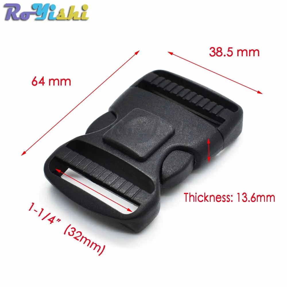 Plastic Dual Adjustable Side Release Buckles Molle Tatical Backpack Belt Bag Parts Strap Webbing