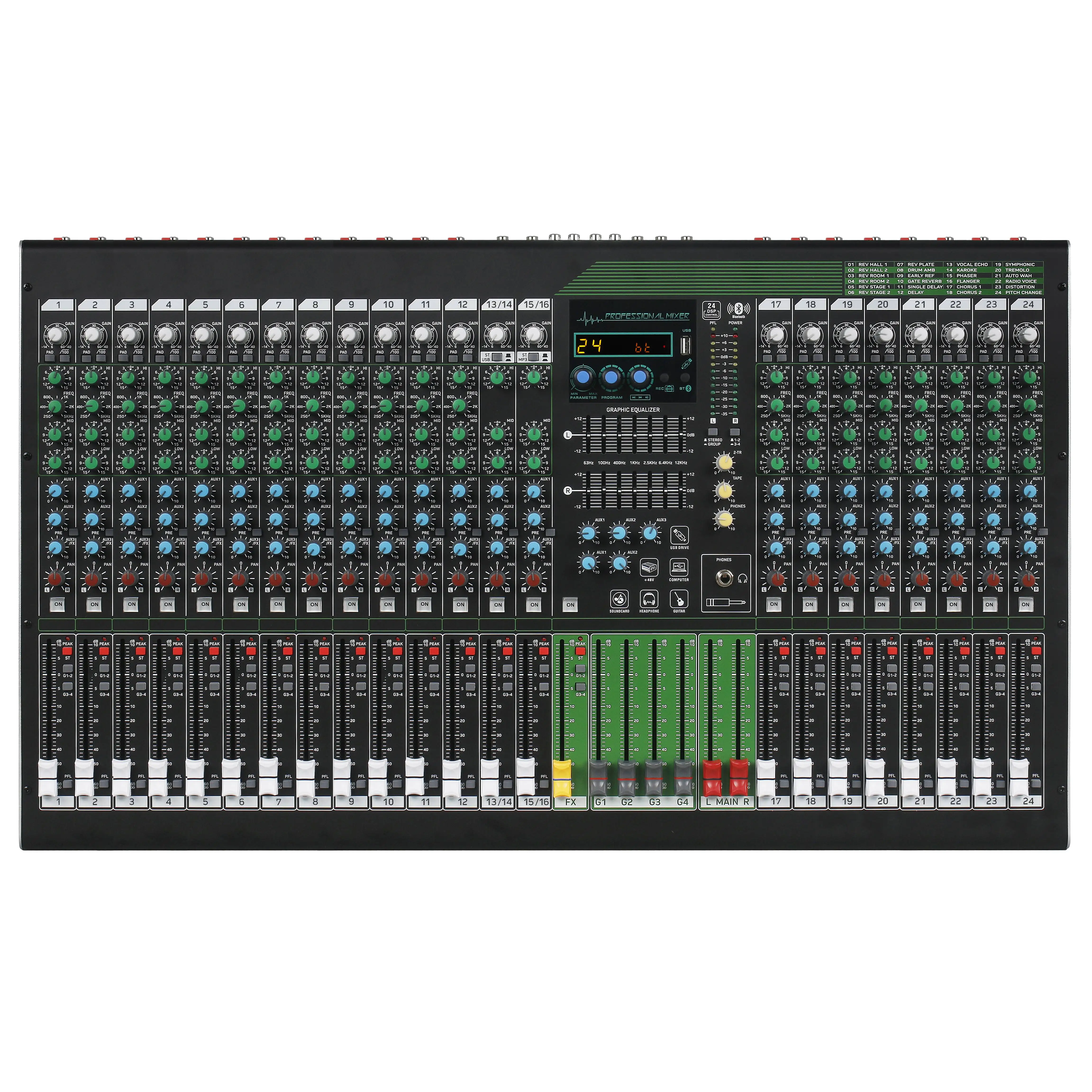 

Professional mixer console 24 channels audio mixer