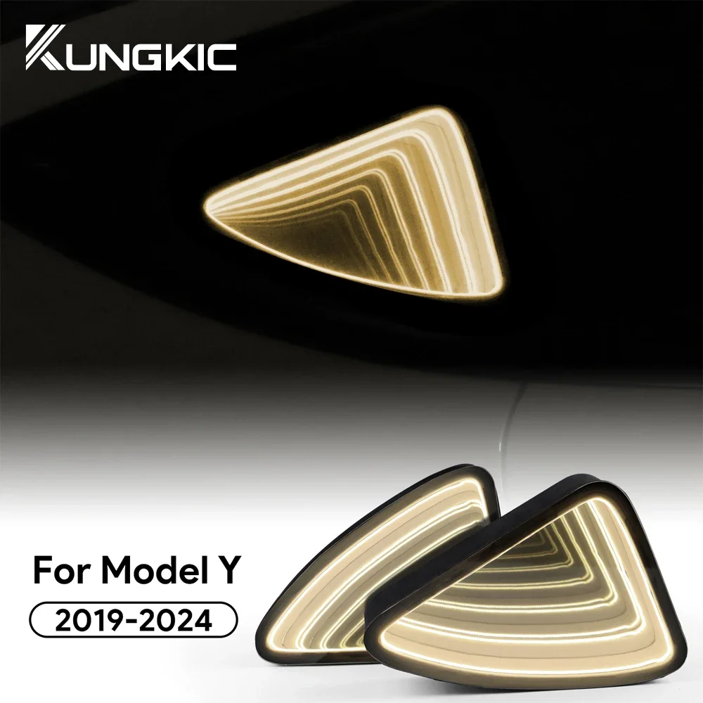 

Car Rear Window Triangle Trim Light for Tesla Model Y 2020 2021 2022 2023 2024 High Quality Triangle Decoration Lamp Accessories