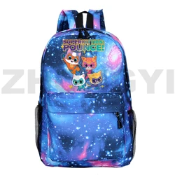 Kawaii SuperKitties o dużej pojemności kobieca torba na ramię chłopców dziewczyny mody Anime plecak z kotem SuperKitties Cartoon mess Bookbag