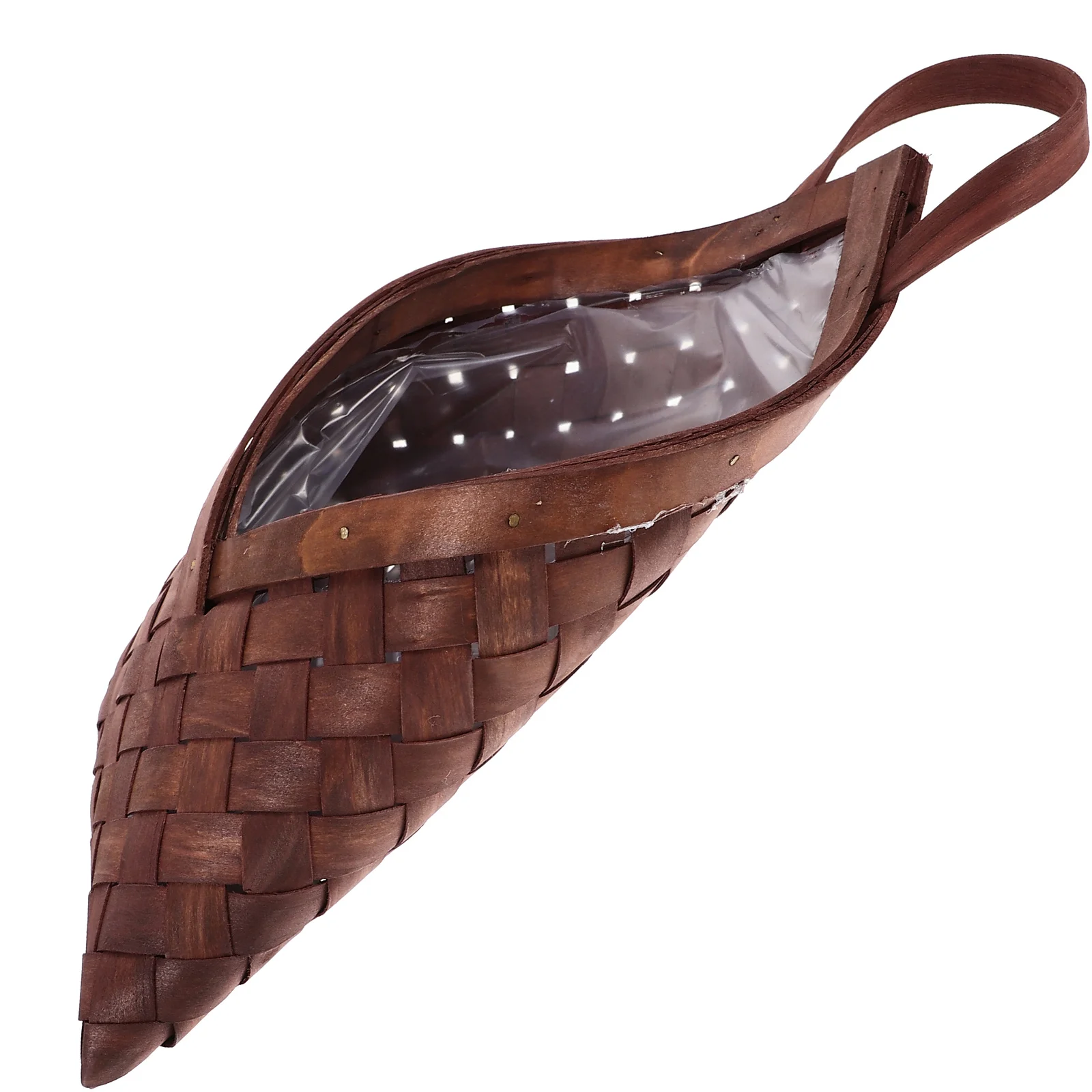 

Wall Storage Hanging Basket Wooden Baskets Woven for Flowers Vintage Decorative Small Decoration