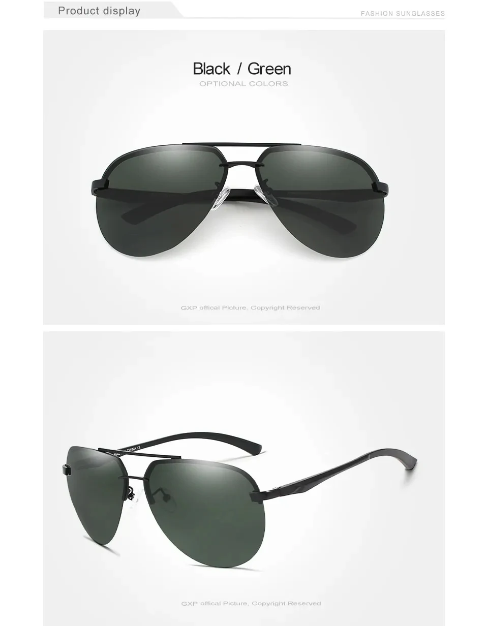 GXP Pilot Randlose Sonnenbrille Polarisierte UV400 Anti-reflexion Trendy Fahren Gläser Frauen Retro Ultraleicht Outdoor Brillen – Detail 3