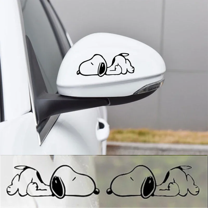 Snoopy Car Accessories Universal Auto Sticker Non Fading Fashion Strip Side Rear View Mirror Cute Decor Decal Waterproof Sticker