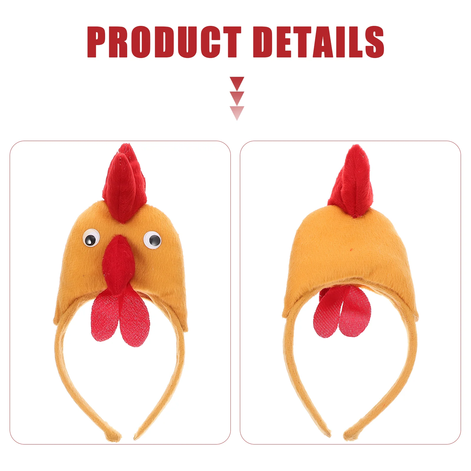 Three-dimensional Chicken Three-piece Set Costume Party Bow Tie Hairband Favor Easter Headbands Accessories Aldult Man