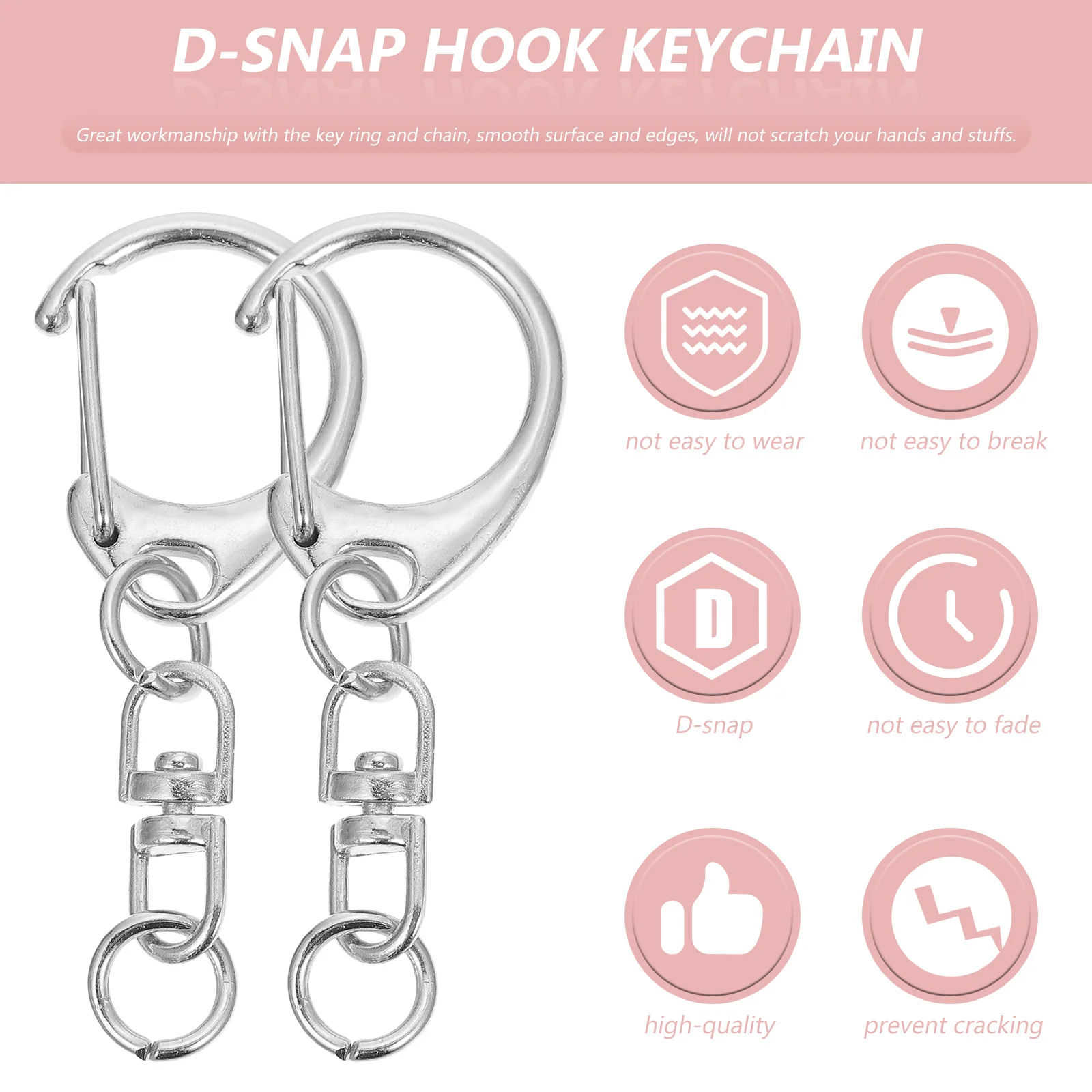 

50 шт., сверхмощный брелок с крючком из цинкового сплава, пряжка типа D, прочный брелок, подвеска, многофункциональные аксессуары, брелок с крючком