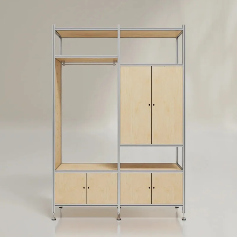 simple aluminum profile cabinet birch multi-layer board display rack hole board display rack