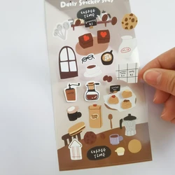 Korean Import Original BONITO Coffee Cookies Time Paper Stickers Scrapbooking Diy Journal Diary Cute Stationery Sticker Gift