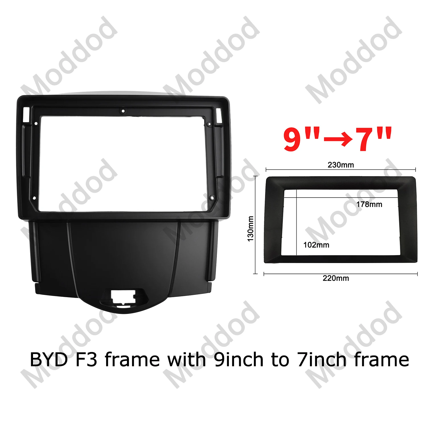 Double 2 Din Radio Fascia Frame for BYD F3 2014-2015 9 INCH Stereo GPS DVD Player Install Surround Panel Face Plate Dash Kit