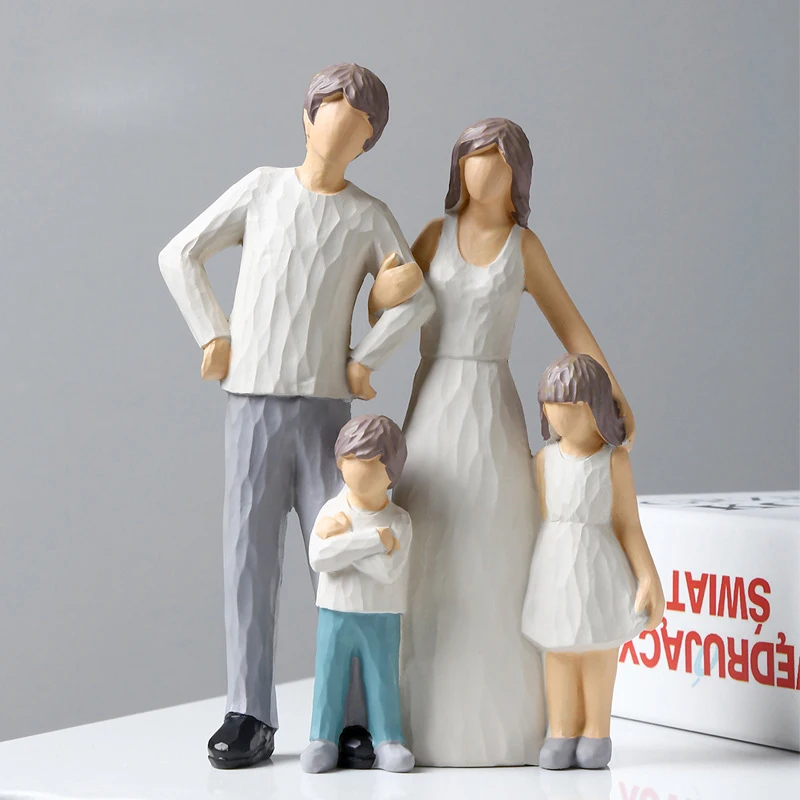 

Happy Family Figure Decoration Living Room Study Decoration Festival Wedding Gift Modern Art Hand-decorated Statue