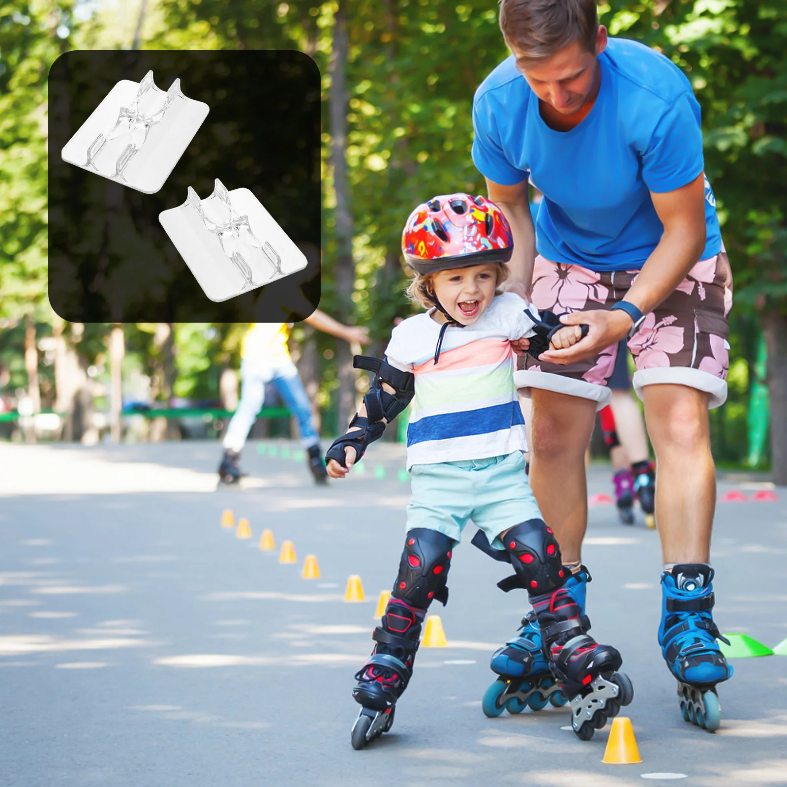 

2Pcs Transparent Skates Holder Inline Skate Display Stand Stable Space Saving Rack Inline Skate Holder