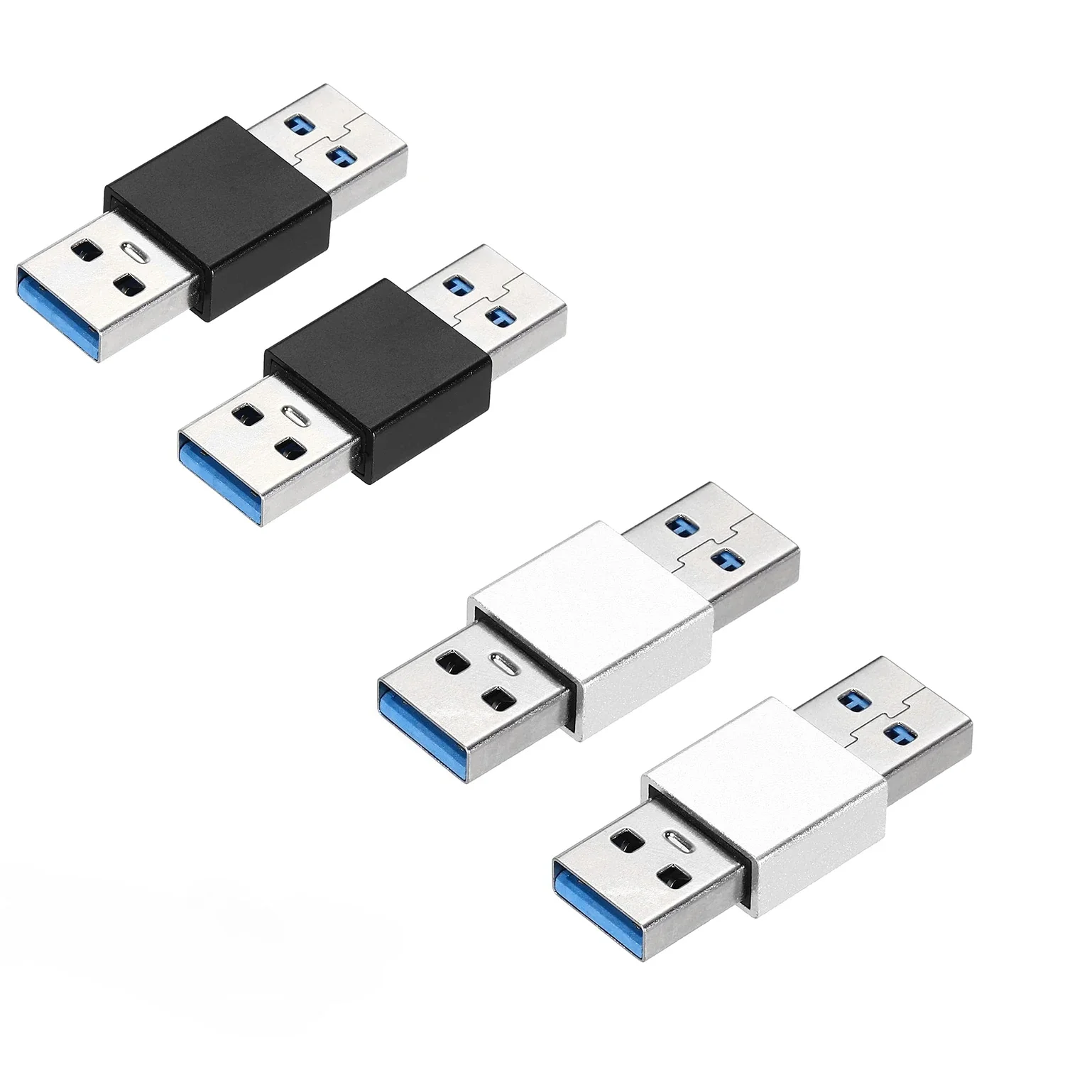 1/2/4Pcs USB Male to Male Adapter, USB 3.0 Coupler Male to Male Connector Converter for Phone Laptop Car