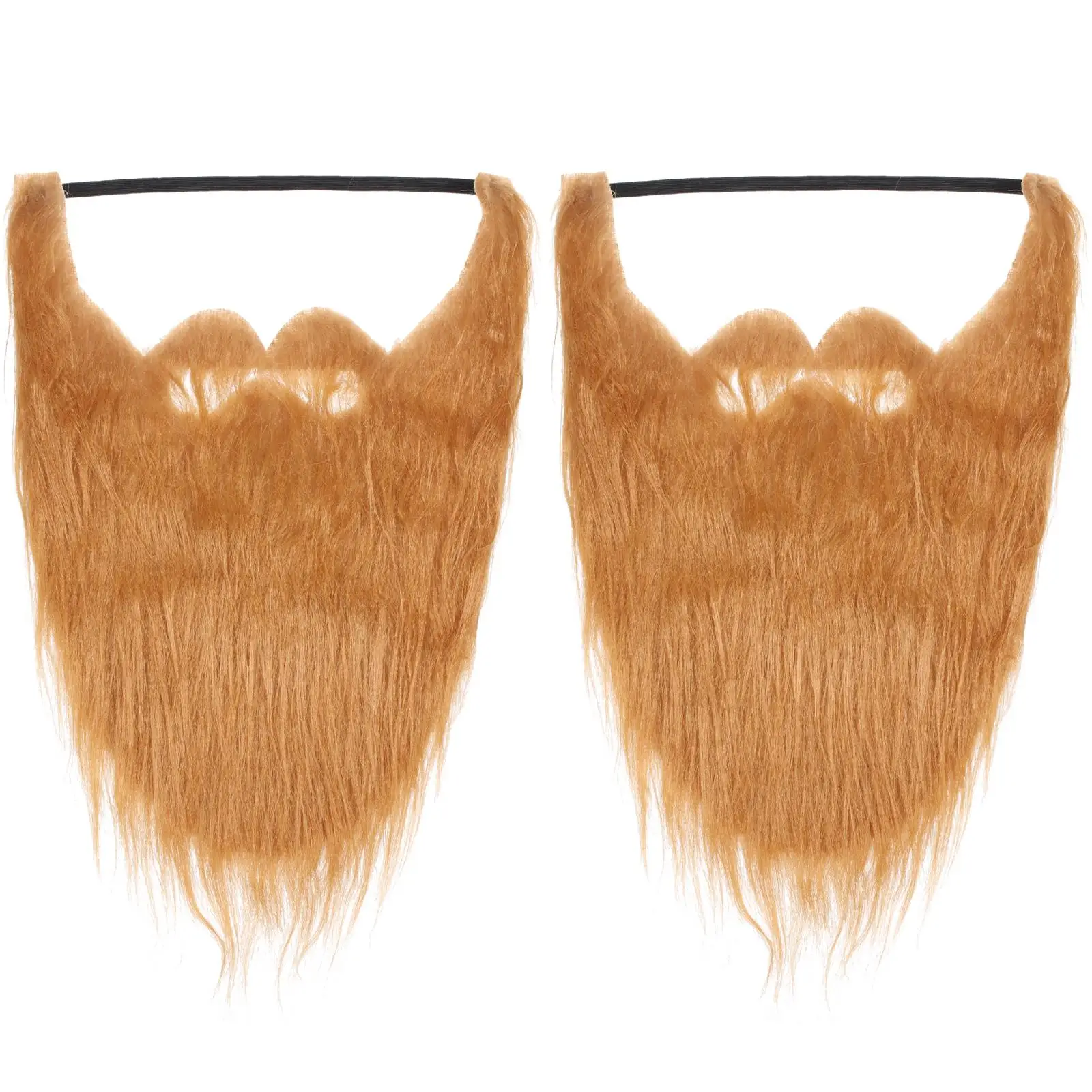 

2Pcs Fake Beard Masks Orange Easy to Apply for Halloween Party Cosplay Props Adult Children Accessories Facial Hair