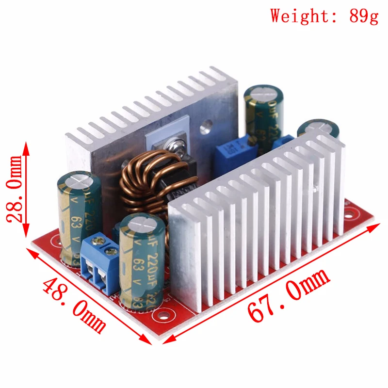 DC 400W 15A Step-up Boost Converter Constant Current Power Supply LED Driver 8.5-50V to 10-60V Voltage Charger Step Up Module