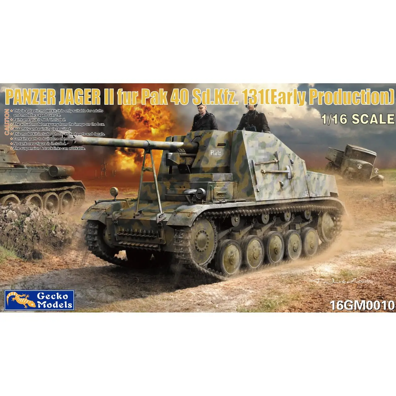 

Gecko Models 16GM0010 1/16 Panzer Jager II для PaK 40 Sd Kfz.131 (ранняя версия) - Набор для сборки масштабной модели