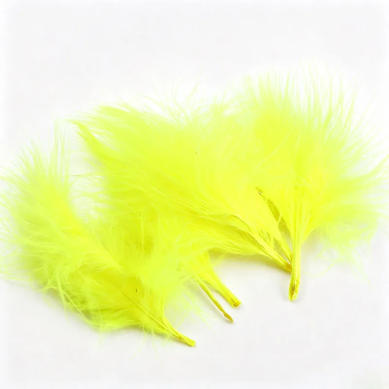 CONTEMPLATOR Fly Tying 50pcs Blood Marabou Turkey Fluff For Tails Wings Materials 8colors Streamers 5-8cm Fly Tying Feathers