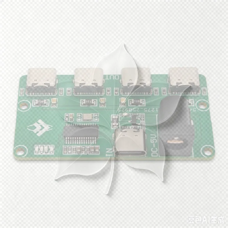Durable USB 2.0 Hub Module 1-to-4 Type C Splitter 480Mbps High Speed for Daily Home Office Laptop Use