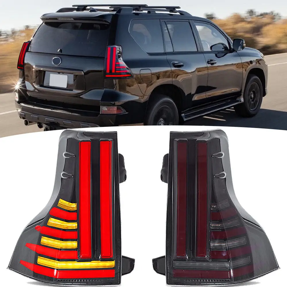 LED Tail Lights for Lexus GX460 2010-2022 Toyota Prado 2010-2021 with Start Animation DRL Rear Lamp