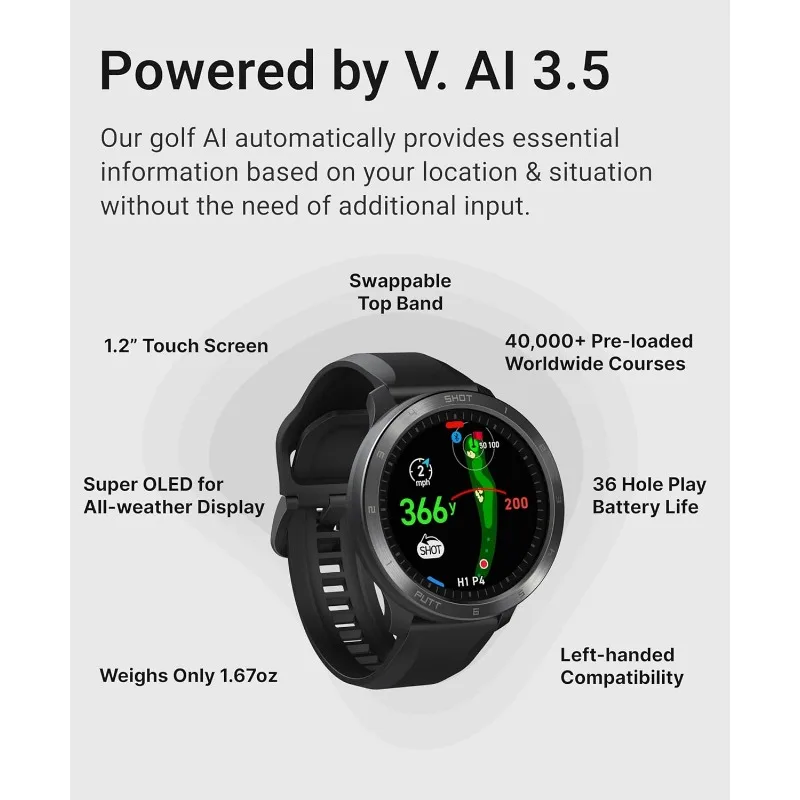 T11 PRO Golf GPS Watch Smart Golf Watch with GPS & Golf Swing Analyzer with Course Preview, Wind Direction/Speed