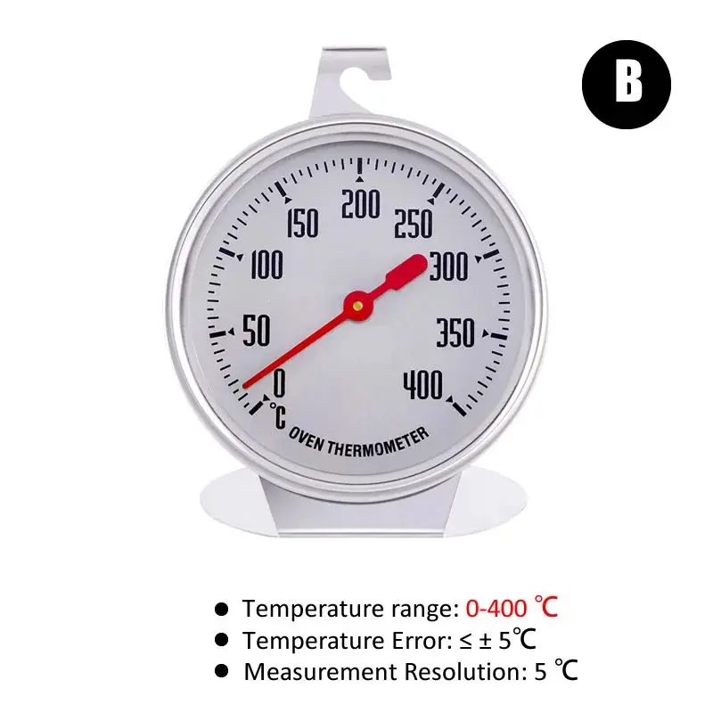 Hang Or Stand Large Dial Baking Stainless Steel 0-400 Celsius Oven Thermometer New BBQ Cooking Meat Food Temperature Measurement