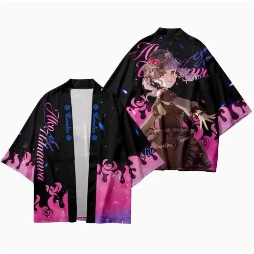أنيمي دور المتناثرة اليابانية لعبة لعب الأدوار زي ثلاثية الأبعاد الطباعة أعلى رقيقة فضفاضة الكبار سترة كيمونو